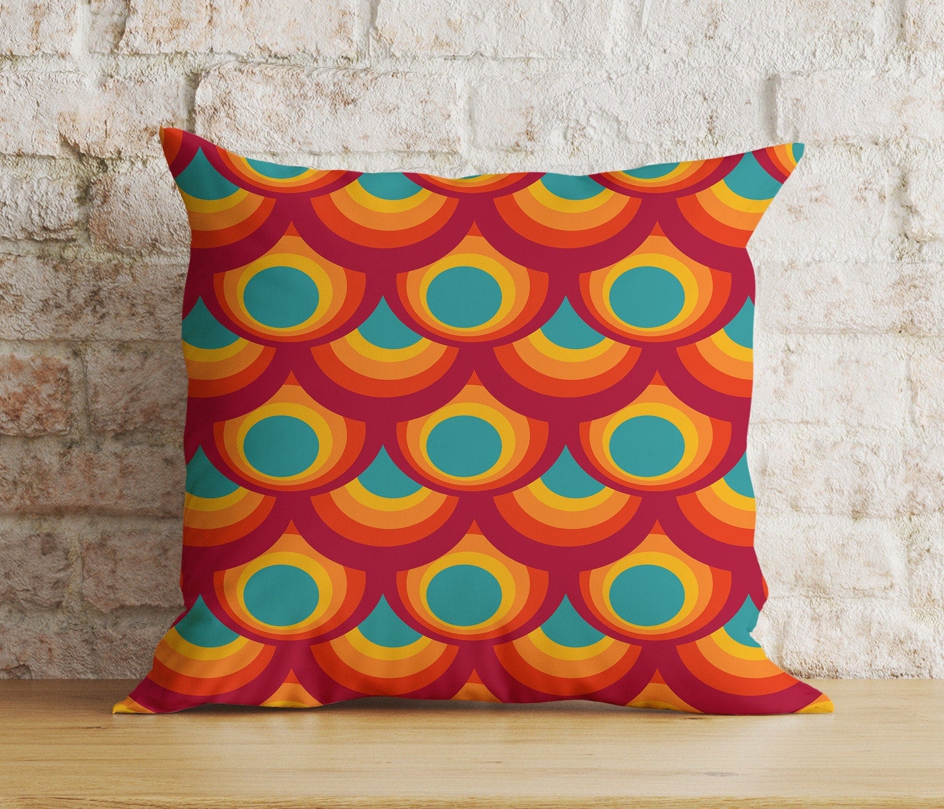 Onay 2 / 12 x 12 inch (30 x 30 cm) Double Side Mid Century Modern Colorful Abstract Cushion Cover