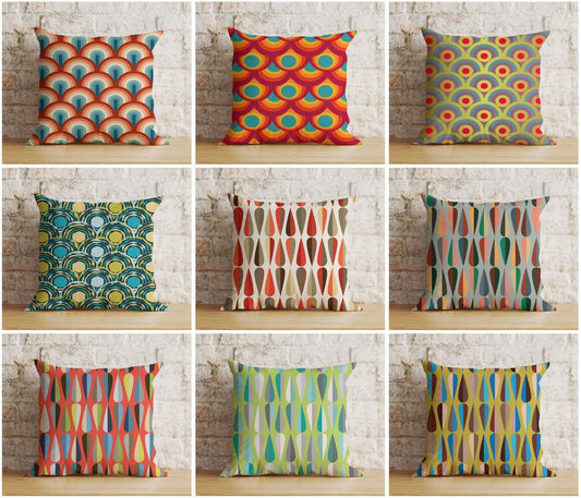 Onay Mid Century Modern Colorful Abstract Cushion Cover