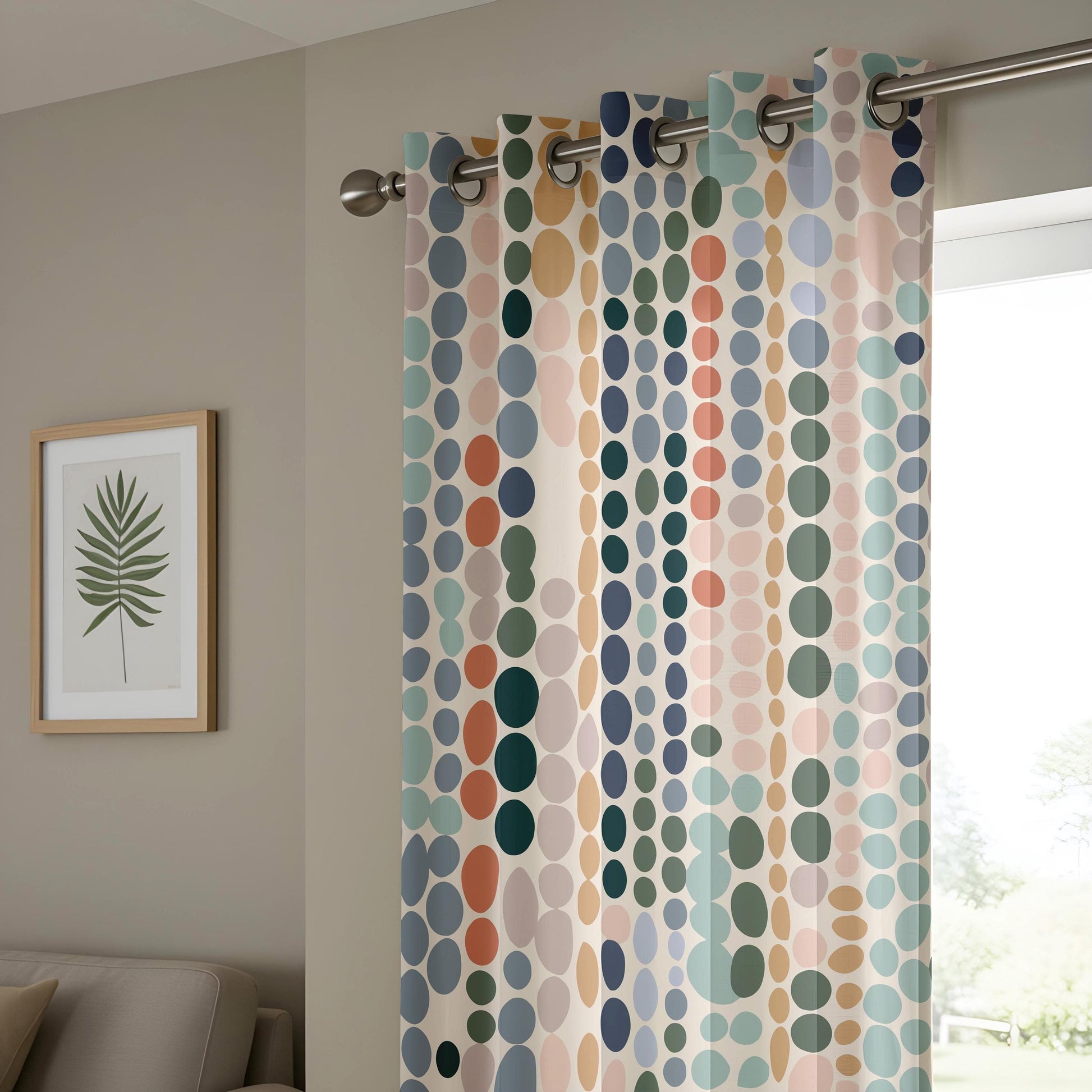 Onay Mid-Century Polka Dot Curtains – Retro Colorful Drapes