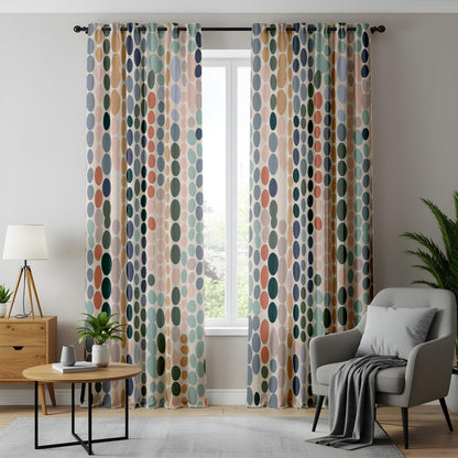 Onay Mid-Century Polka Dot Curtains – Retro Colorful Drapes