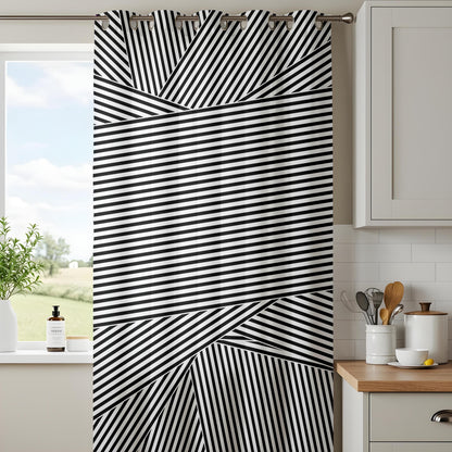 Onay Modern Black & White Striped Curtains – Minimalist Geometric Drapes