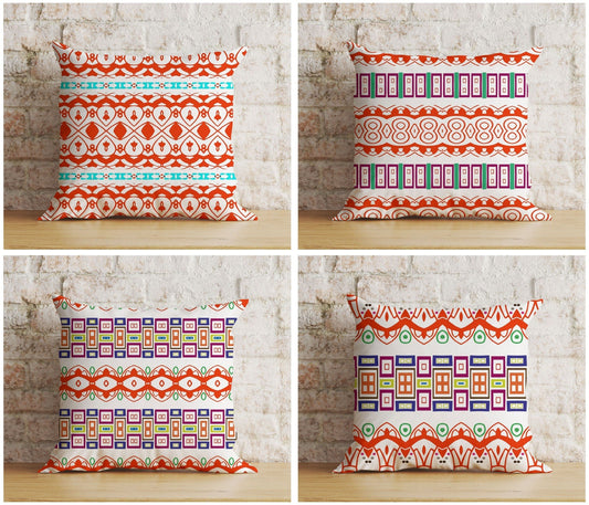 Onay Modern Striped Red Boho Home Decoration Cushion Cover