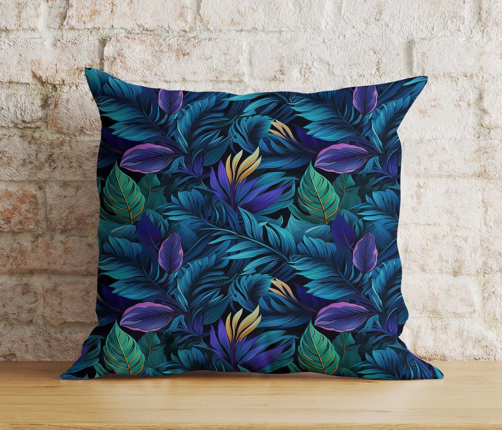 Onay Home Textile Cushion Covers Navy Blue Cushion Cover Floral Home Decor Throw Cushions