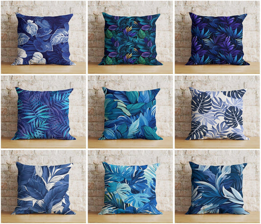 Onay Home Textile Cushion Covers Navy Blue Cushion Cover Floral Home Decor Throw Cushions
