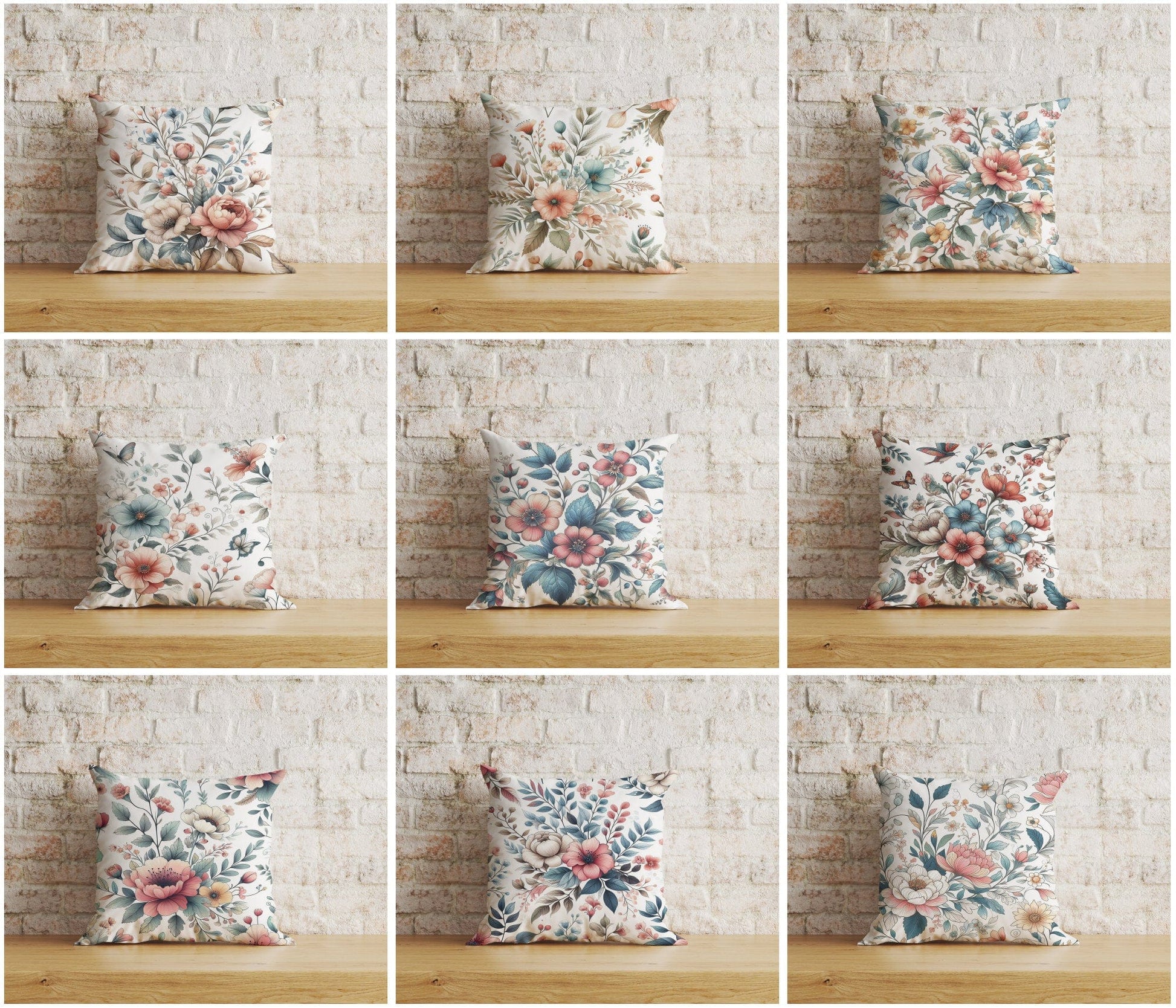Onay Home Textile Cushion Covers Navy Blue Flower Cushion Cover White Floral Pillow Cover