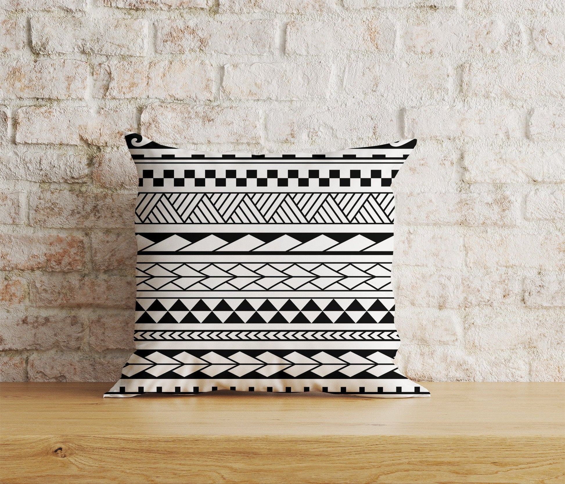 Onay Home Textile Cushion Covers 6 / 12 x 12 inch (30 x 30 cm) Double Side Nordic Cushion Cover Scandinavian Pillow Cover Black Line