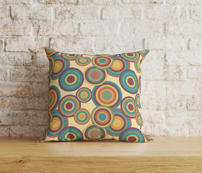 Onay Home Textile Cushion Covers 7 / 12 x 12 inch (30 x 30 cm) Double Side Orange and Green Retro Floral Striped Cushion Covers
