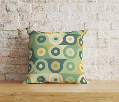 Onay Home Textile Cushion Covers 1 / 12 x 12 inch (30 x 30 cm) Double Side Orange and Green Retro Floral Striped Cushion Covers
