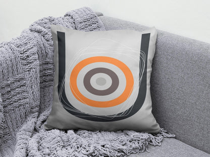 Onay 9 / 12 x 12 inch (30 x 30 cm) Orange Green Abstract Modern Striped Cushion Cover