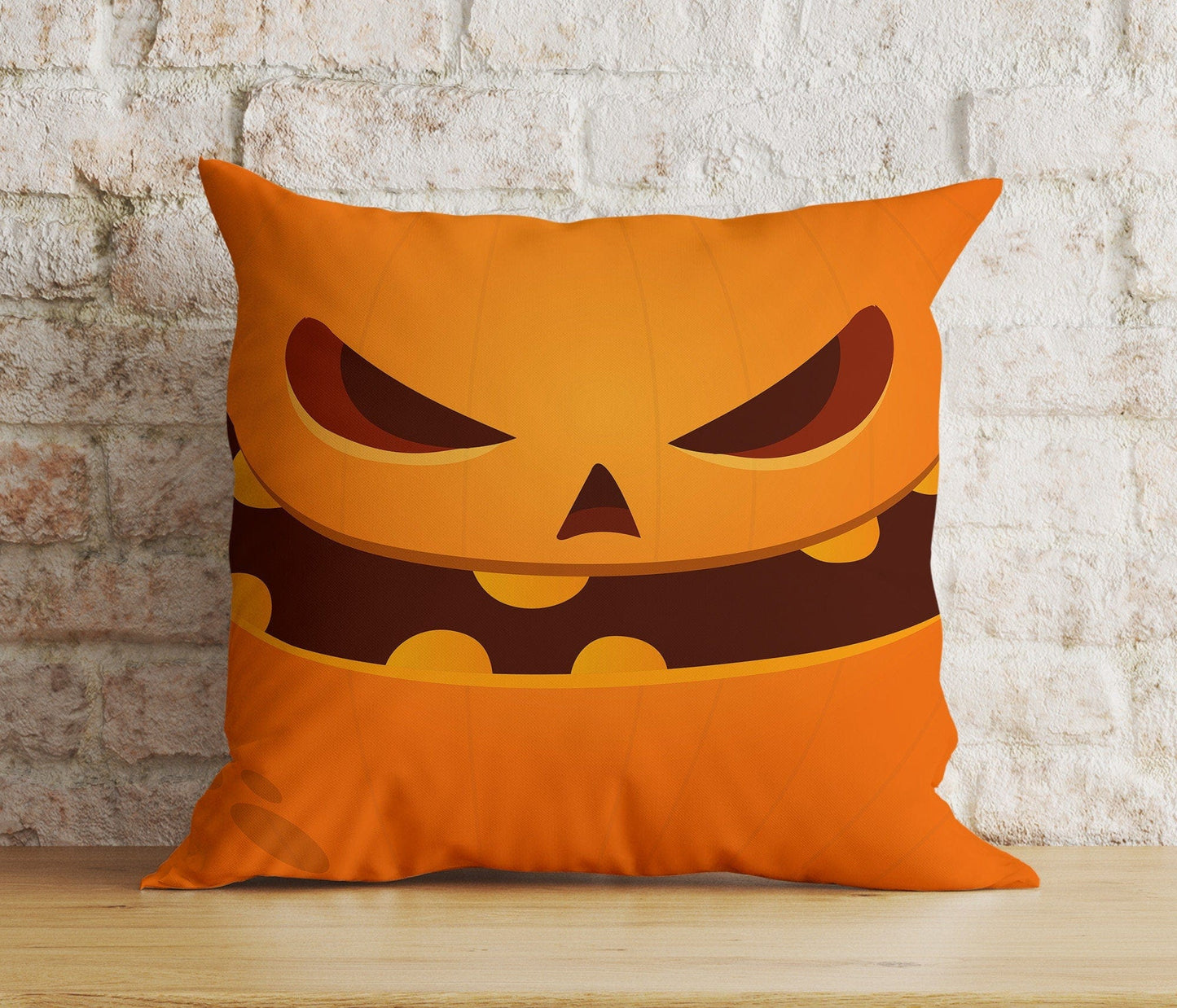 Onay Cushion Covers 5 / 12 x 12 inch (30 x 30 cm) Double Side Orange Pumpkin Trick or Treat Spooky Halloween Cushion Cover
