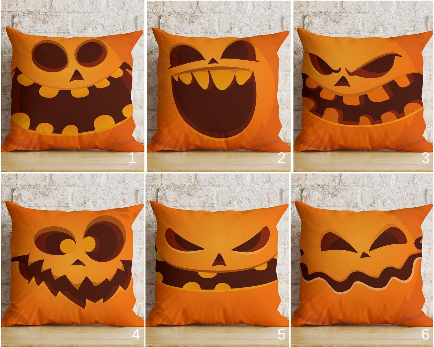 Onay Cushion Covers Orange Pumpkin Trick or Treat Spooky Halloween Cushion Cover