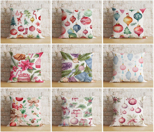 Onay Ornament Xmas Tree Christmas Colorful Festive Cushion Cover