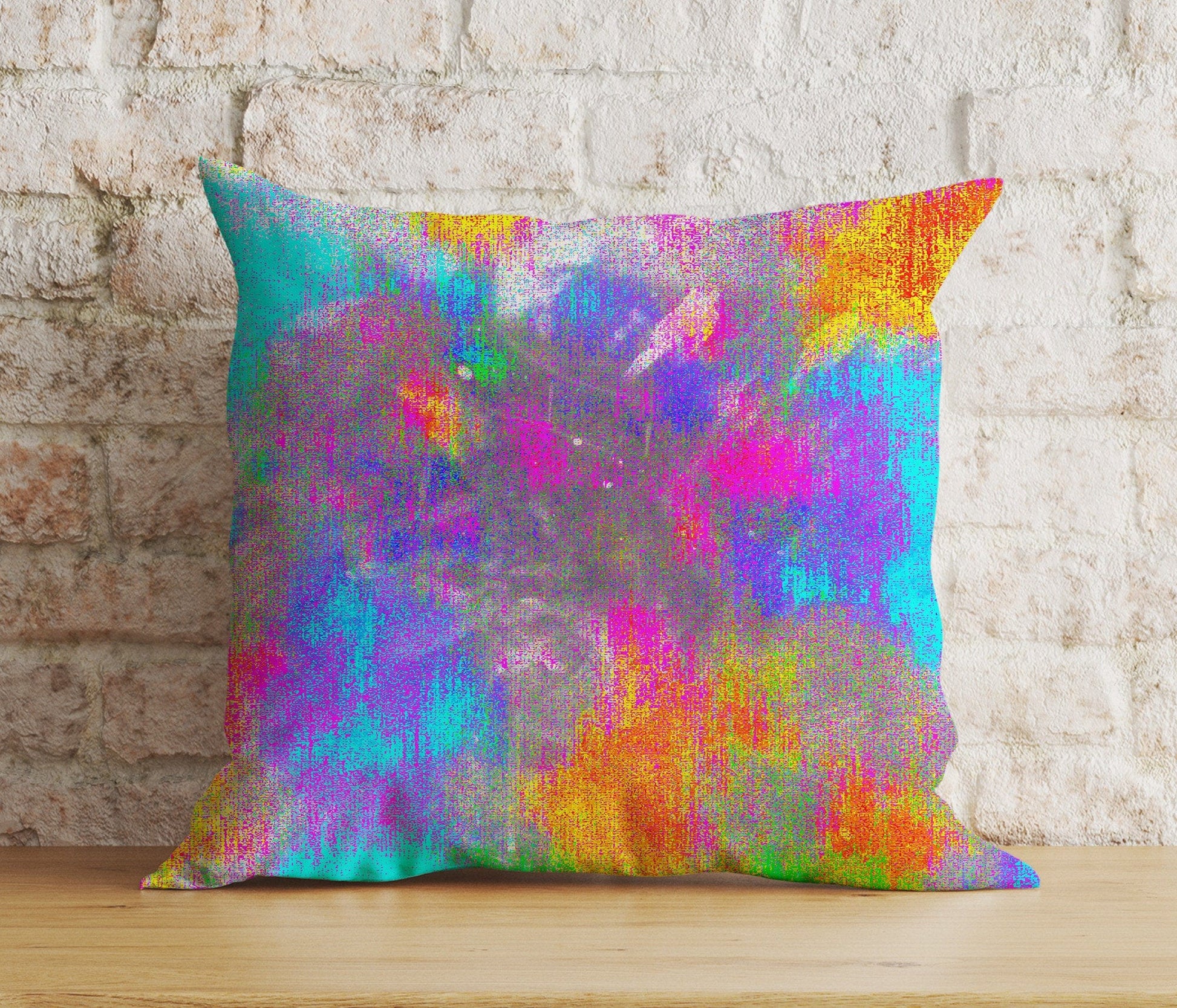 Onay 3 / 12 x 12 inch (30 x 30 cm) Double Side Paint Effect Brushed Stroke Abstract Cushion Cover