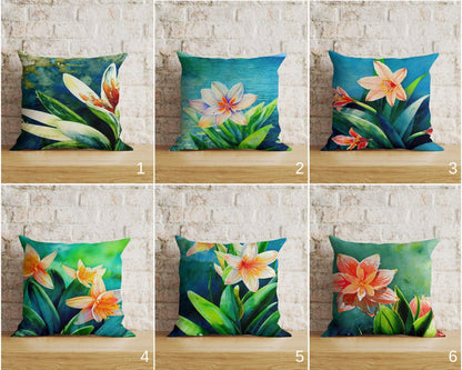 Onay Home Textile Cushion Covers Painting Flowers Cushion Covers Floral Lilies Pillow Case