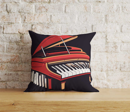 Onay Home Textile Cushion Covers 9 / 12 x 12 inch (30 x 30 cm) Double Side Piano Cushion Cover Music Lover Piano Print Pillow Cover