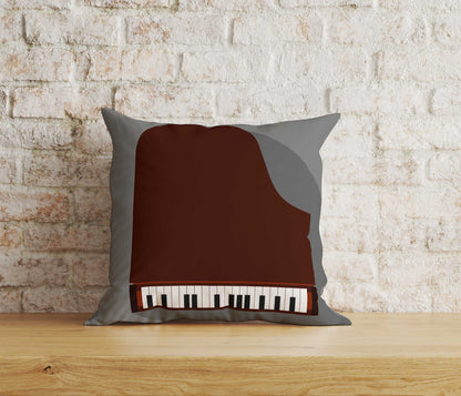 Onay Home Textile Cushion Covers 8 / 12 x 12 inch (30 x 30 cm) Double Side Piano Cushion Cover Music Lover Piano Print Pillow Cover