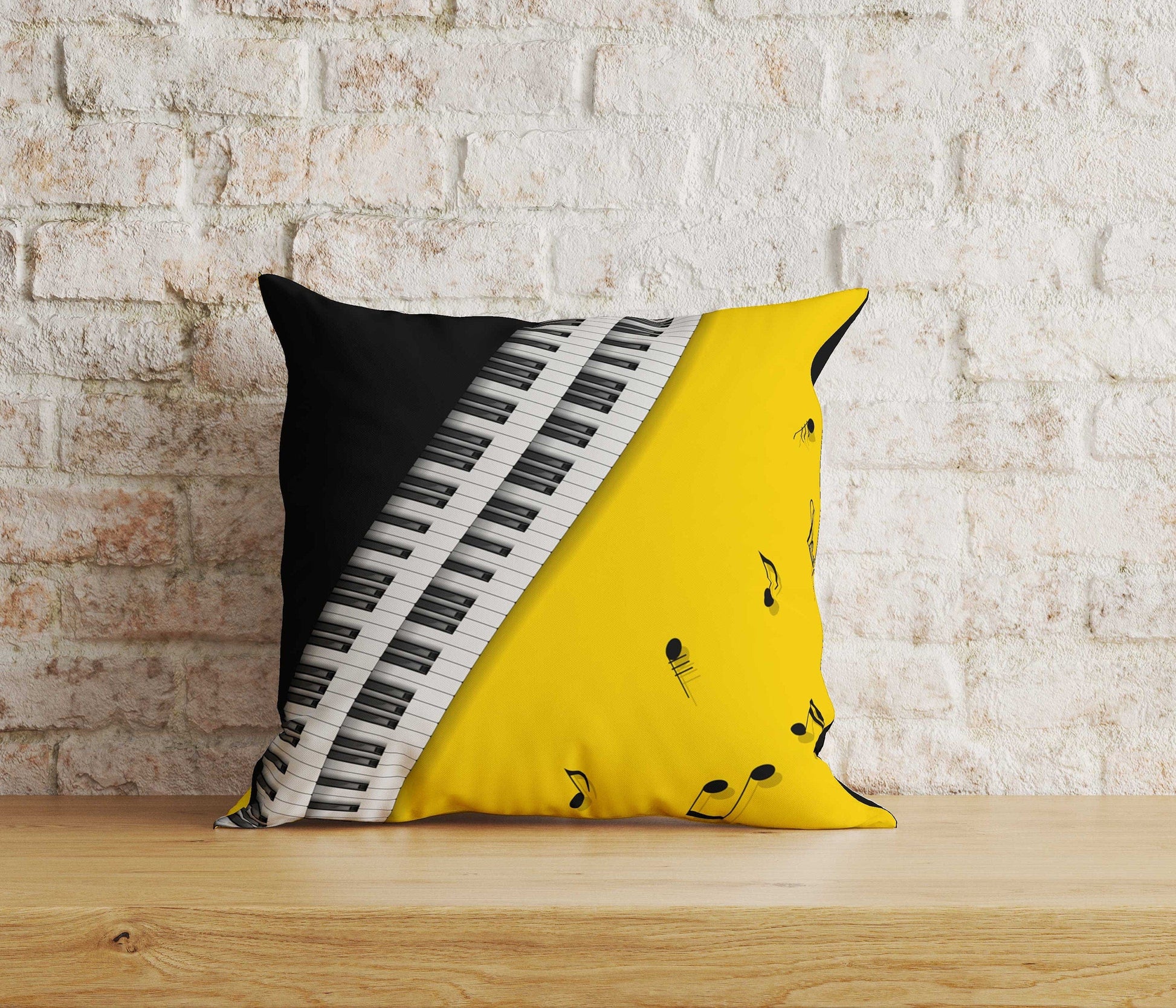 Onay Home Textile Cushion Covers 6 / 12 x 12 inch (30 x 30 cm) Double Side Piano Cushion Cover Music Lover Piano Print Pillow Cover
