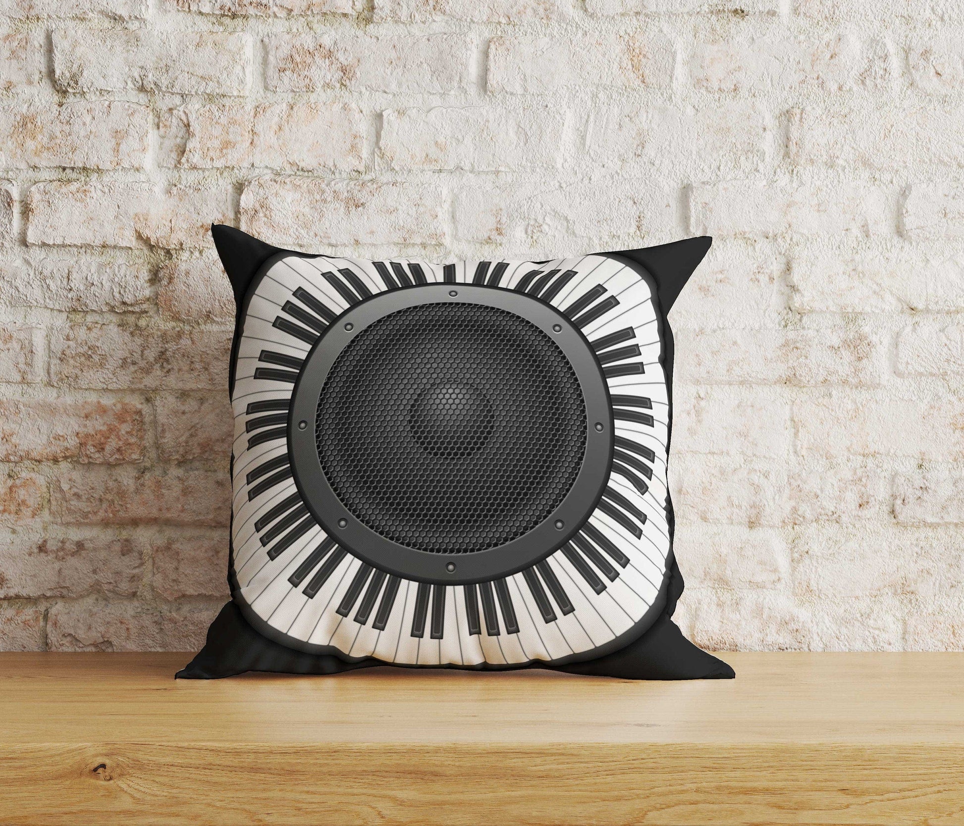 Onay Home Textile Cushion Covers 5 / 12 x 12 inch (30 x 30 cm) Double Side Piano Cushion Cover Music Lover Piano Print Pillow Cover