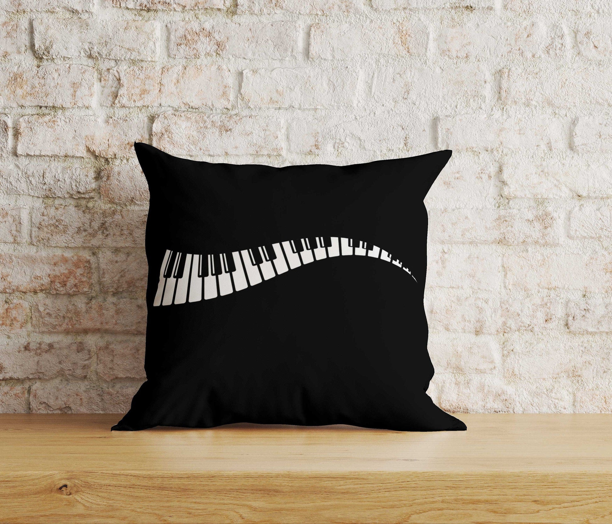Onay Home Textile Cushion Covers 3 / 12 x 12 inch (30 x 30 cm) Double Side Piano Cushion Cover Music Lover Piano Print Pillow Cover