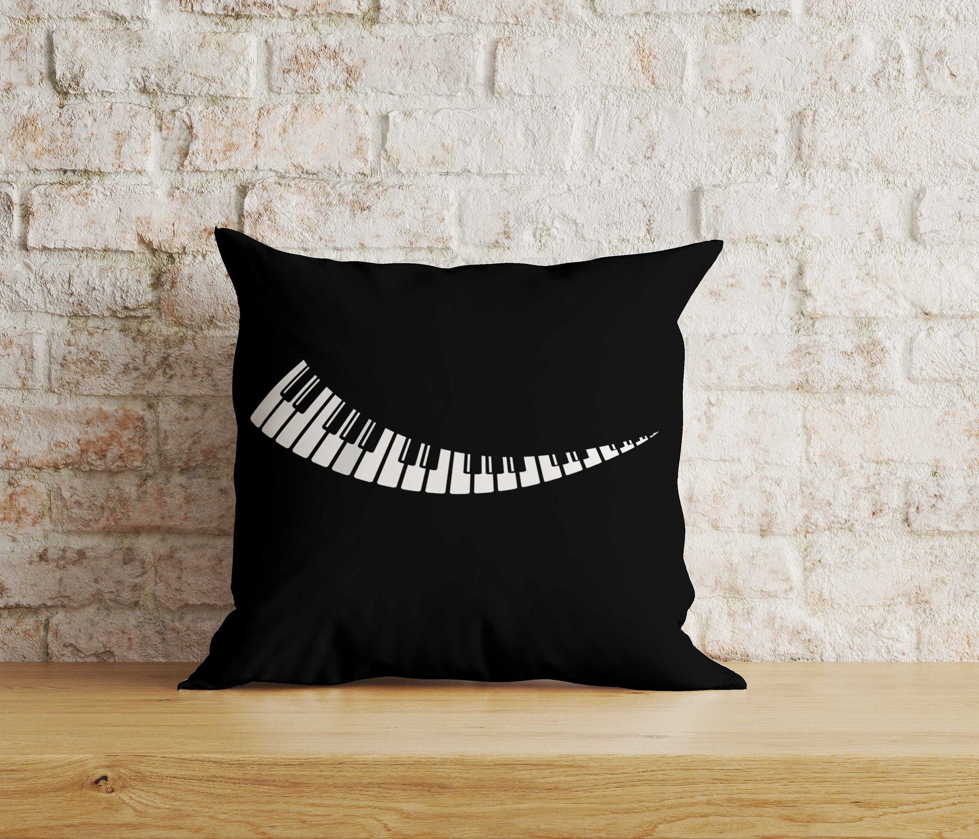 Onay Home Textile Cushion Covers 2 / 12 x 12 inch (30 x 30 cm) Double Side Piano Cushion Cover Music Lover Piano Print Pillow Cover