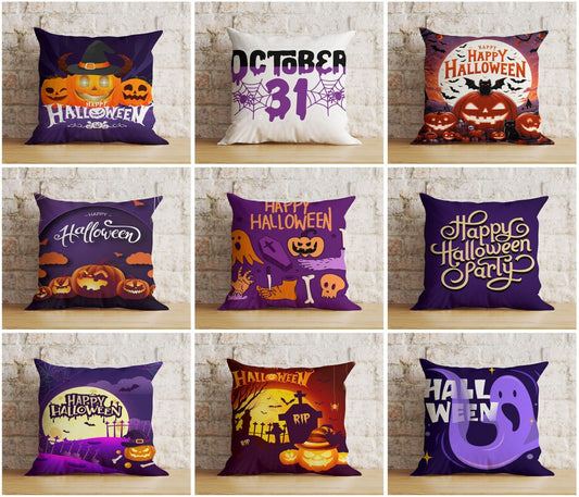 Onay Pumpkin Halloween Party Spider With October 31 Cushion Cover