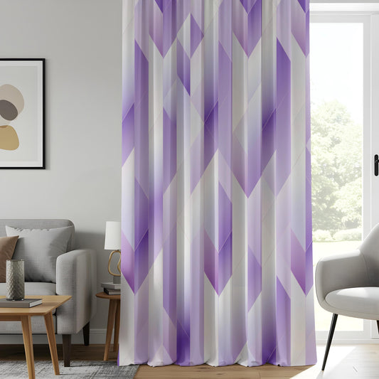 Onay Purple Abstract Curtains for Living Room, Watercolor Leaf Print Purple Drapes