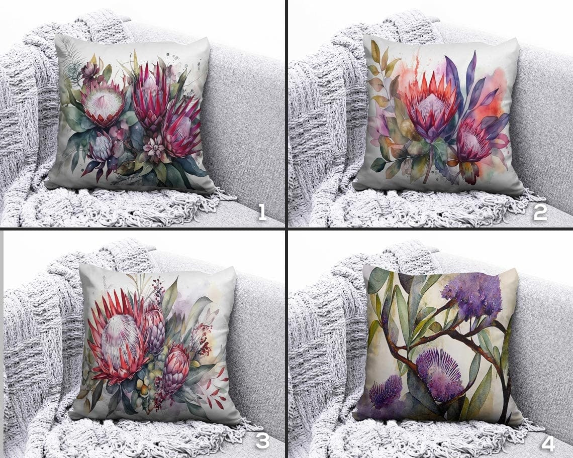 Onay Purple Thistle Flower Decor Flower Pattern Cushion Cover