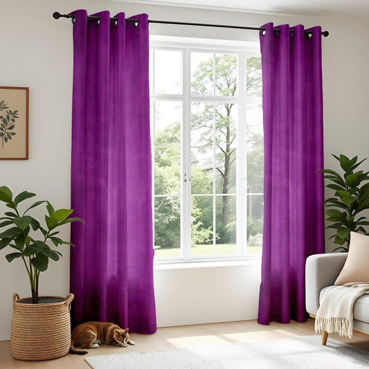 Onay Purple Window Curtains Elegant Living Room Drapes Rich Plum Home Decor