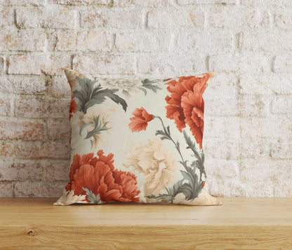Onay Home Textile Cushion Covers 6 / 12 x 12 inch (30 x 30 cm) Double Side Red and White Clove Cushion Covers UK Floral Pillow Cover