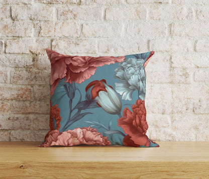 Onay Home Textile Cushion Covers 4 / 12 x 12 inch (30 x 30 cm) Double Side Red and White Clove Cushion Covers UK Floral Pillow Cover