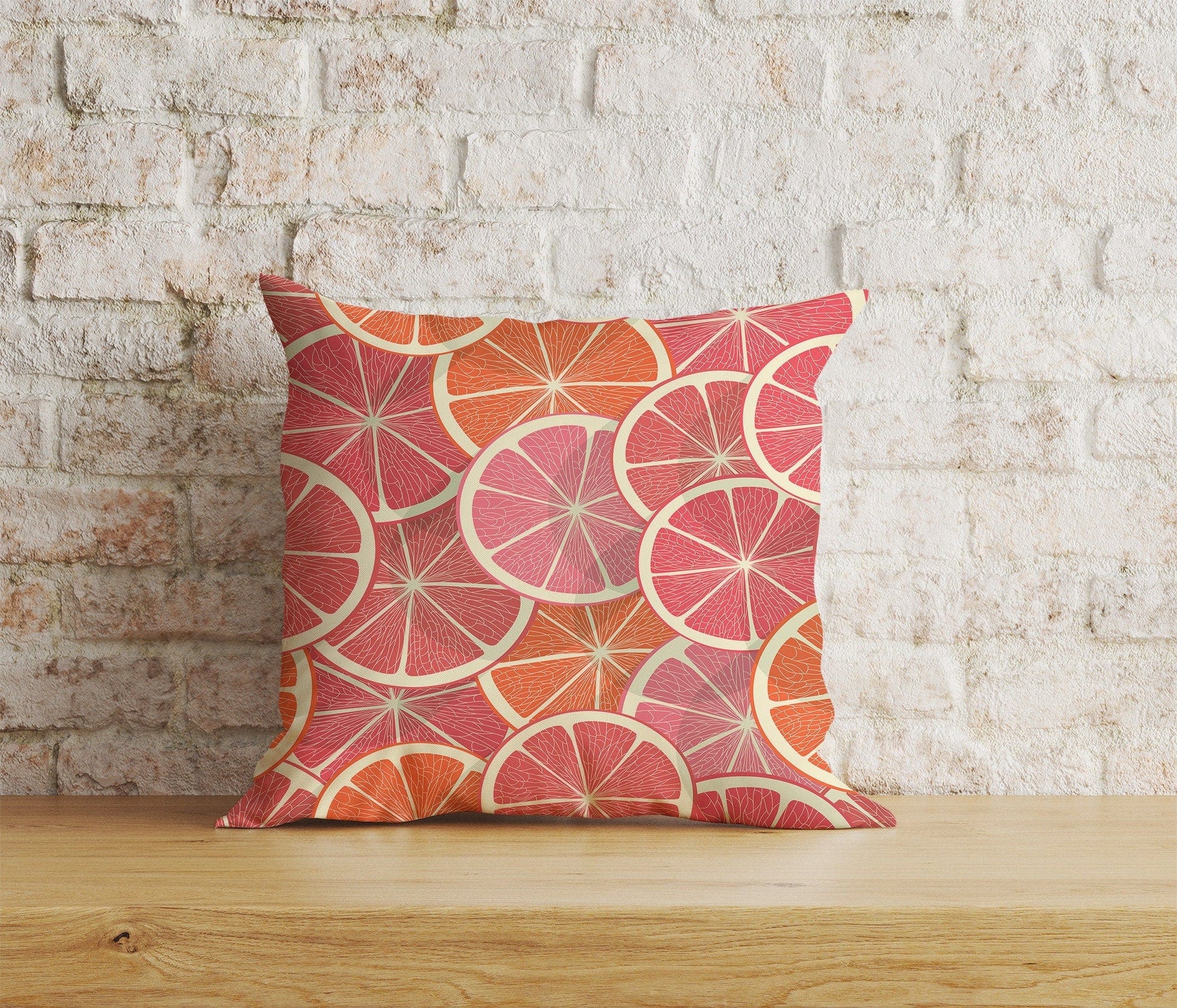 Onay Home Textile Cushion Covers 9 / 12 x 12 inch (30 x 30 cm) Double Side Red Lemon or Grapefruit Cushion Covers Kitchen Decoration