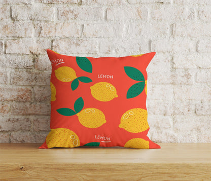 Onay Home Textile Cushion Covers 8 / 12 x 12 inch (30 x 30 cm) Double Side Red Lemon or Grapefruit Cushion Covers Kitchen Decoration