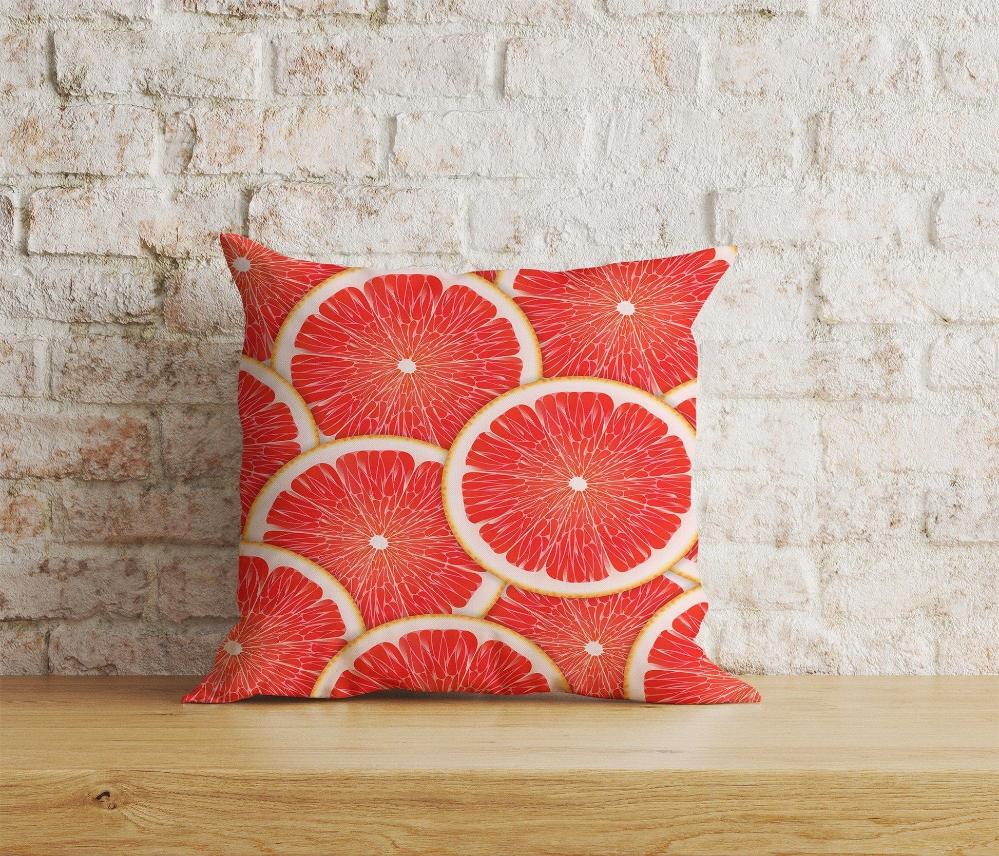 Onay Home Textile Cushion Covers 7 / 12 x 12 inch (30 x 30 cm) Double Side Red Lemon or Grapefruit Cushion Covers Kitchen Decoration