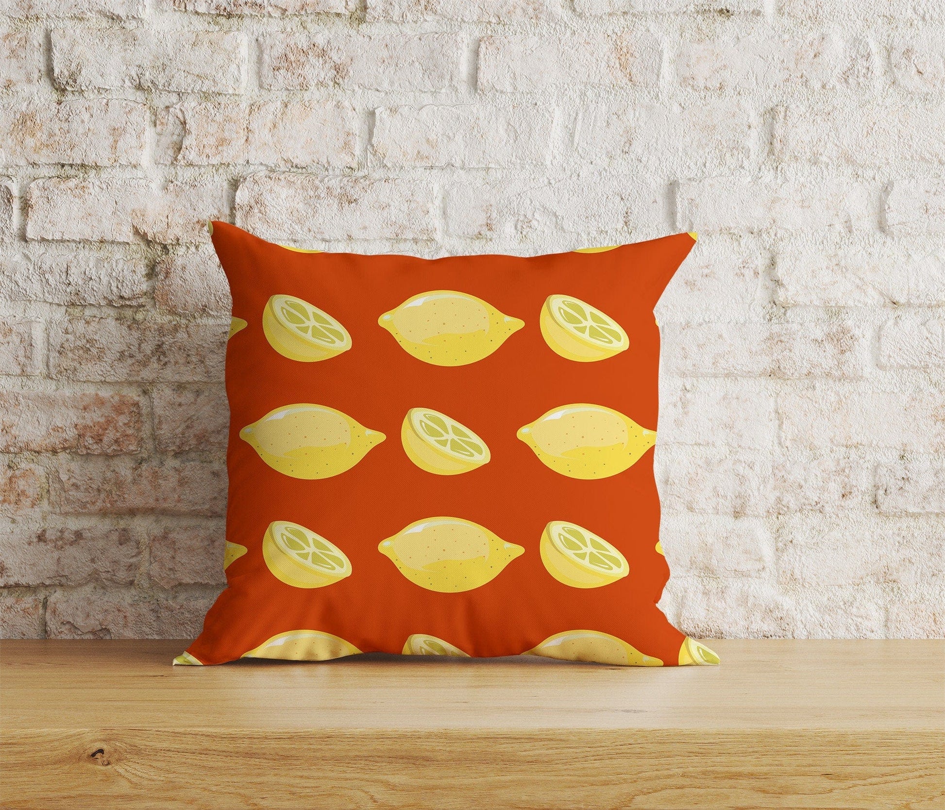 Onay Home Textile Cushion Covers 4 / 12 x 12 inch (30 x 30 cm) Double Side Red Lemon or Grapefruit Cushion Covers Kitchen Decoration