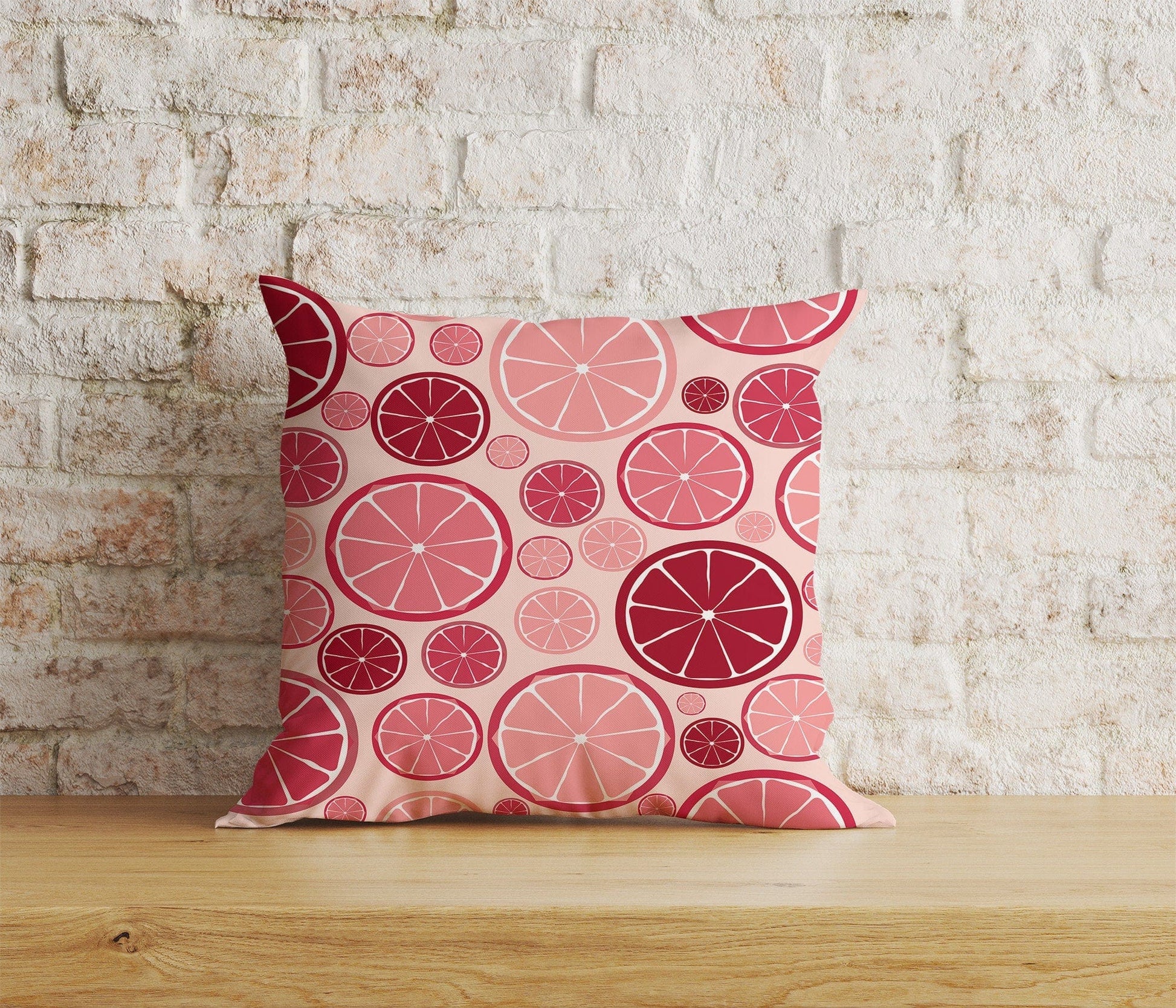 Onay Home Textile Cushion Covers 3 / 12 x 12 inch (30 x 30 cm) Double Side Red Lemon or Grapefruit Cushion Covers Kitchen Decoration