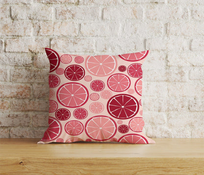 Onay Home Textile Cushion Covers 3 / 12 x 12 inch (30 x 30 cm) Double Side Red Lemon or Grapefruit Cushion Covers Kitchen Decoration