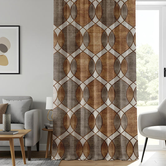 Onay Retro Vintage Pattern Window Curtains, Warm Rustic Drapes
