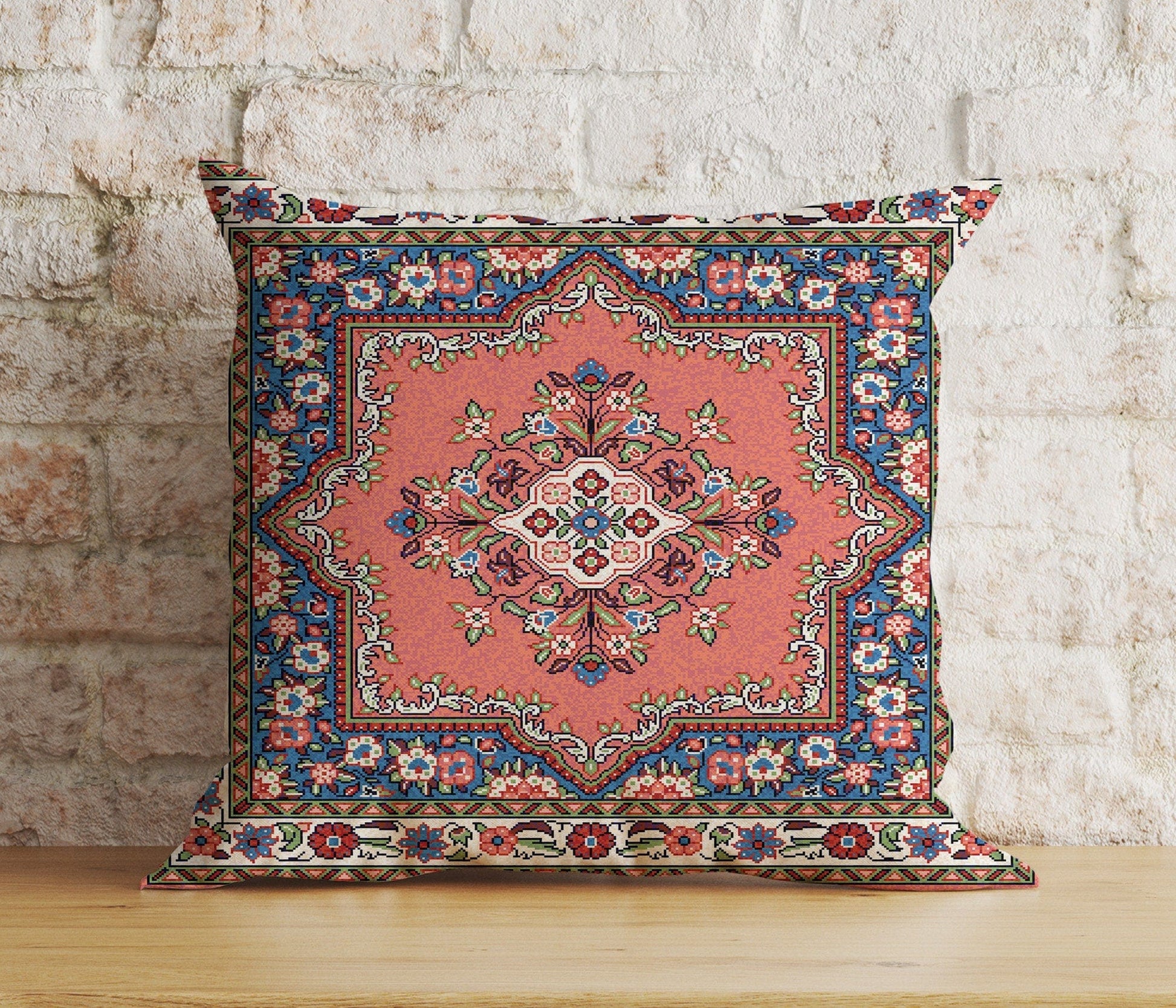 Onay 9 / 12 x 12 inch (30 x 30 cm) Rug Aztec Kilim Traditional Living Decor Cushion Cover