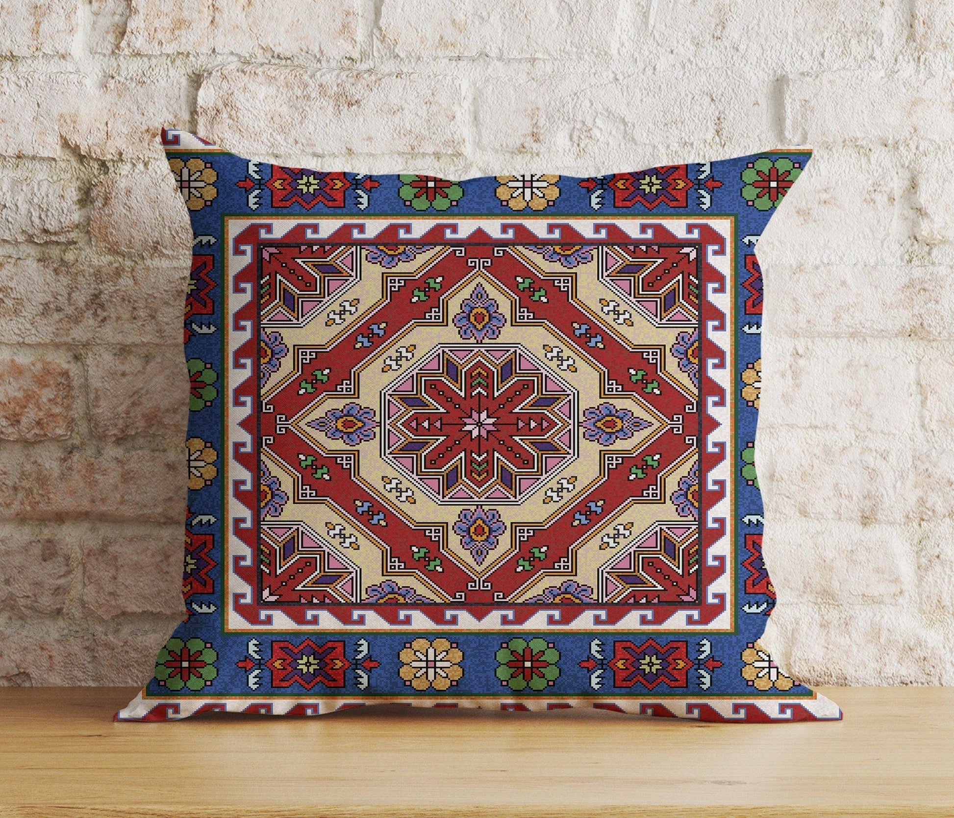 Onay 6 / 12 x 12 inch (30 x 30 cm) Rug Aztec Kilim Traditional Living Decor Cushion Cover
