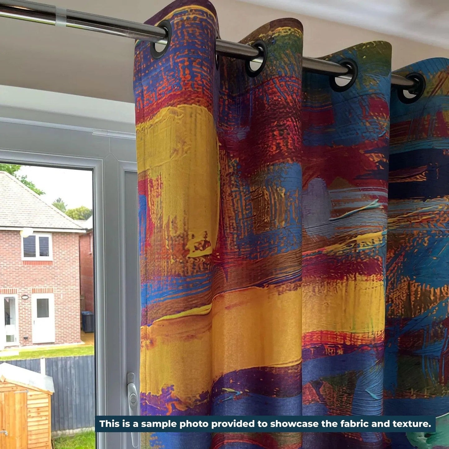 Retro Wave Stripe Window Curtains – 70s Inspired Design