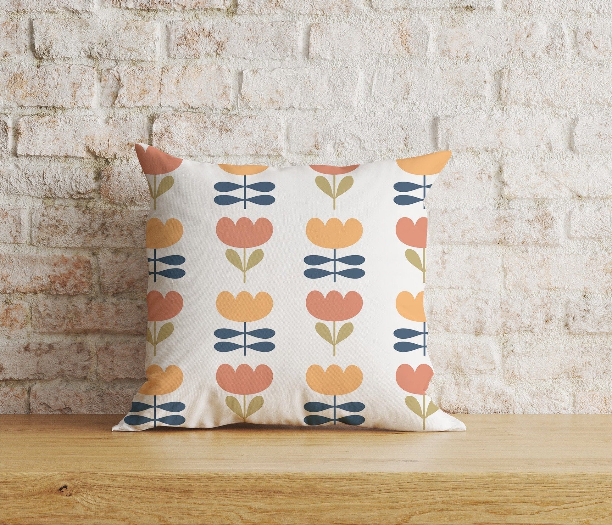 Onay Home Textile Cushion Covers 9 / 12 x 12 inch (30 x 30 cm) Double Side Scandi Floral Cushion Cover Botanical Painting Scatter