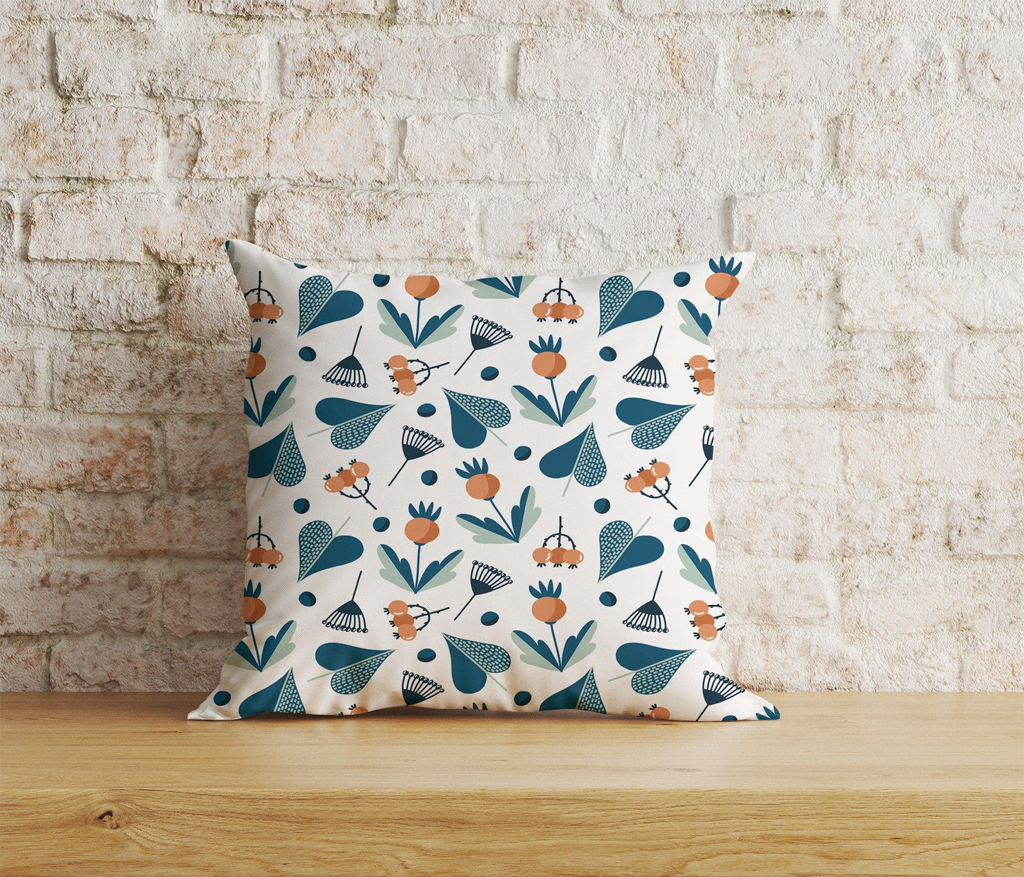 Onay Home Textile Cushion Covers 6 / 12 x 12 inch (30 x 30 cm) Double Side Scandi Floral Cushion Cover Botanical Painting Scatter