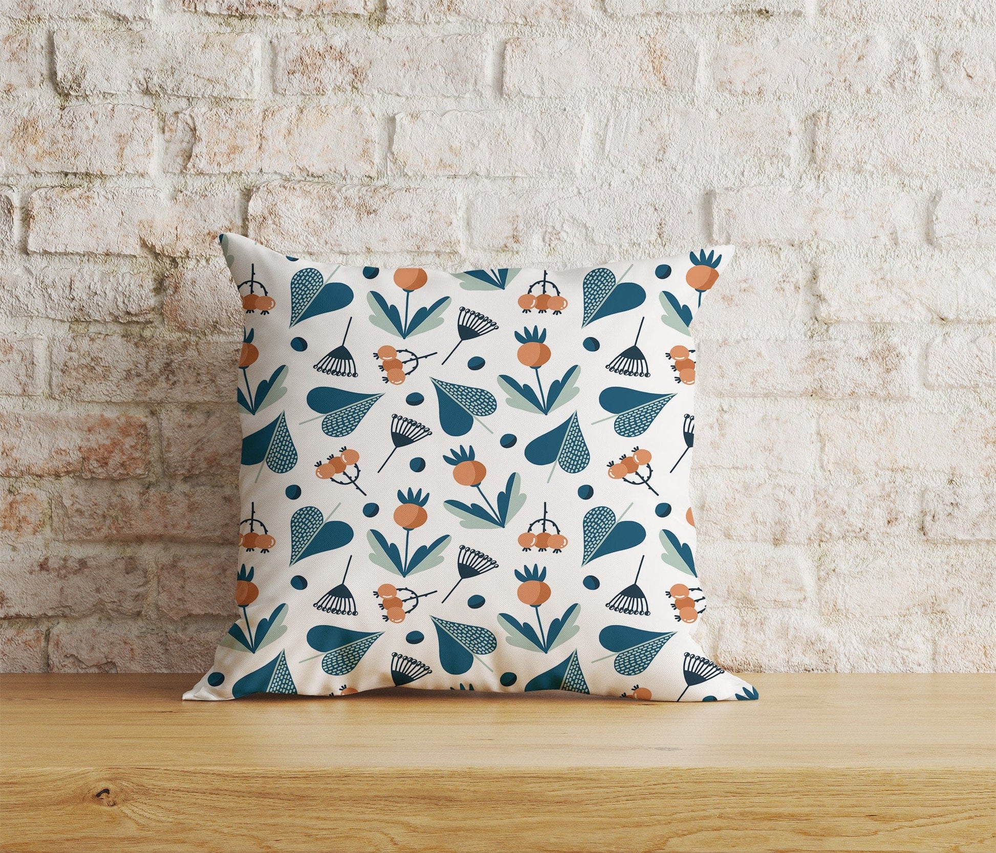 Onay Home Textile Cushion Covers 6 / 12 x 12 inch (30 x 30 cm) Double Side Scandi Floral Cushion Cover Botanical Painting Scatter
