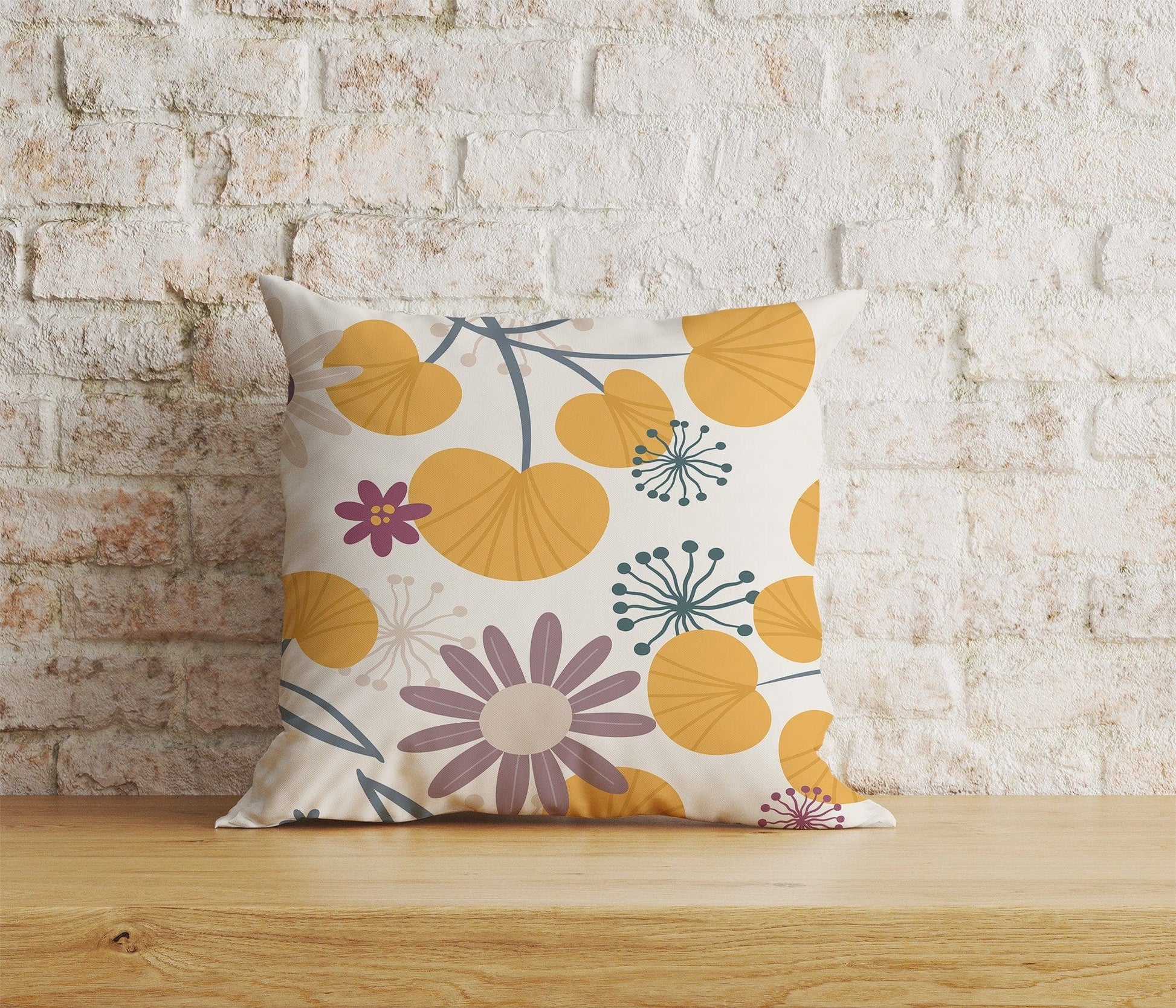 Onay Home Textile Cushion Covers 5 / 12 x 12 inch (30 x 30 cm) Double Side Scandi Floral Cushion Cover Botanical Painting Scatter