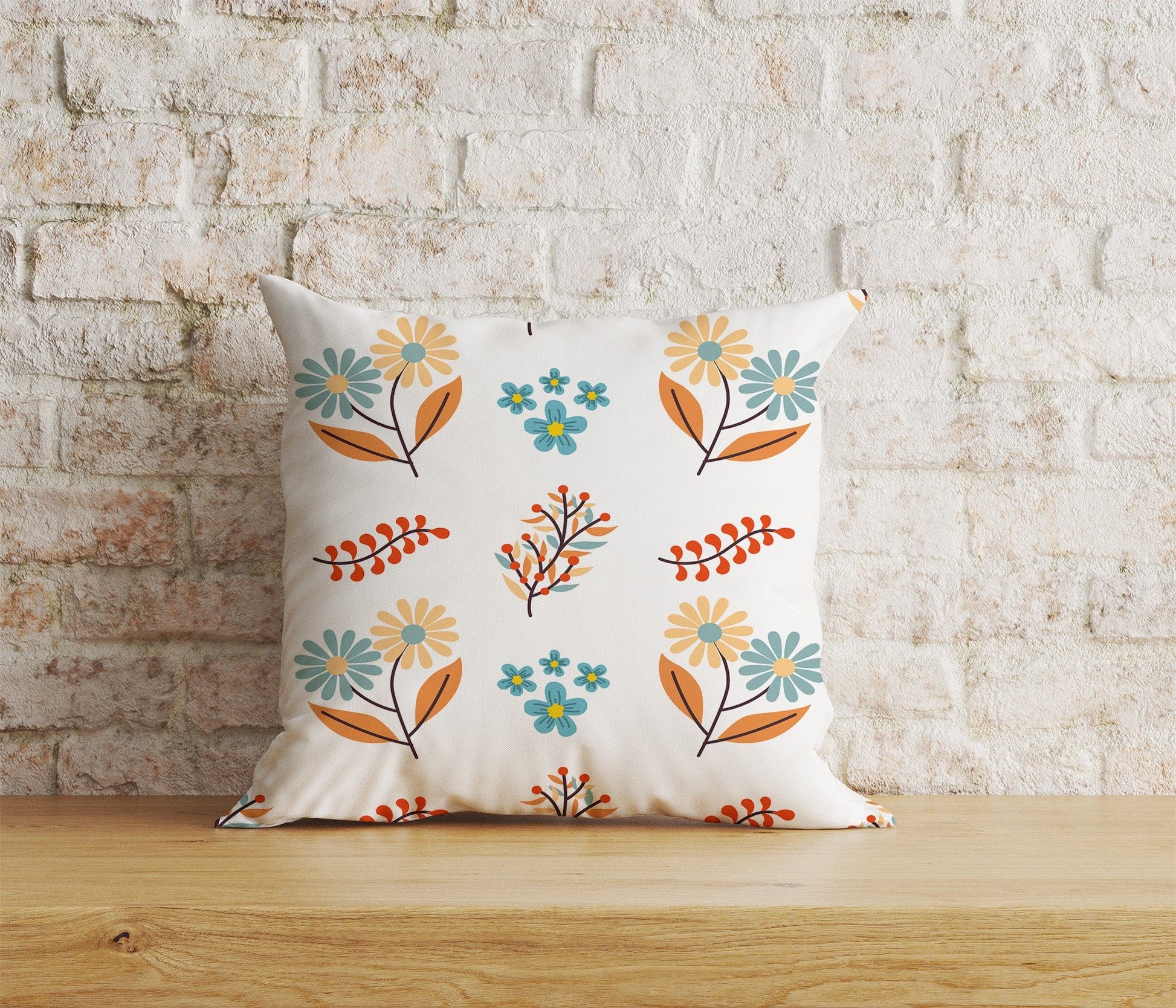 Onay Home Textile Cushion Covers 4 / 12 x 12 inch (30 x 30 cm) Double Side Scandi Floral Cushion Cover Botanical Painting Scatter