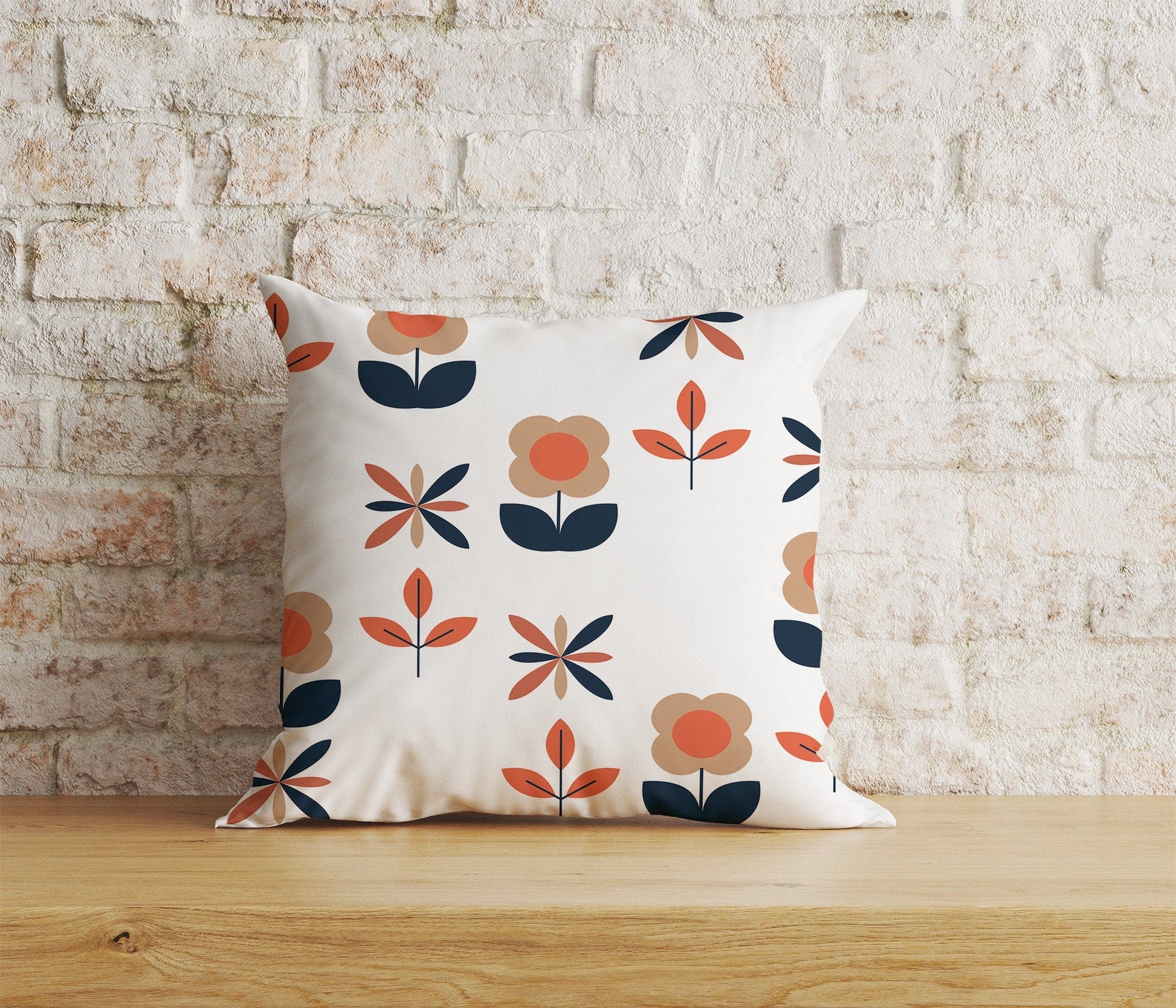 Onay Home Textile Cushion Covers 2 / 12 x 12 inch (30 x 30 cm) Double Side Scandi Floral Cushion Cover Botanical Painting Scatter