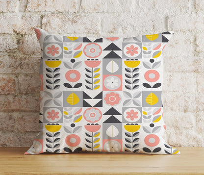 Onay Home Textile Cushion Covers 2 / 12 x 12 inch (30 x 30 cm) Double Side Scandinavian Floral Pillow Cover Blue Scandi Cushion Cover