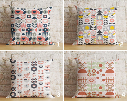 Onay Home Textile Cushion Covers Scandinavian Floral Pillow Cover Blue Scandi Cushion Cover