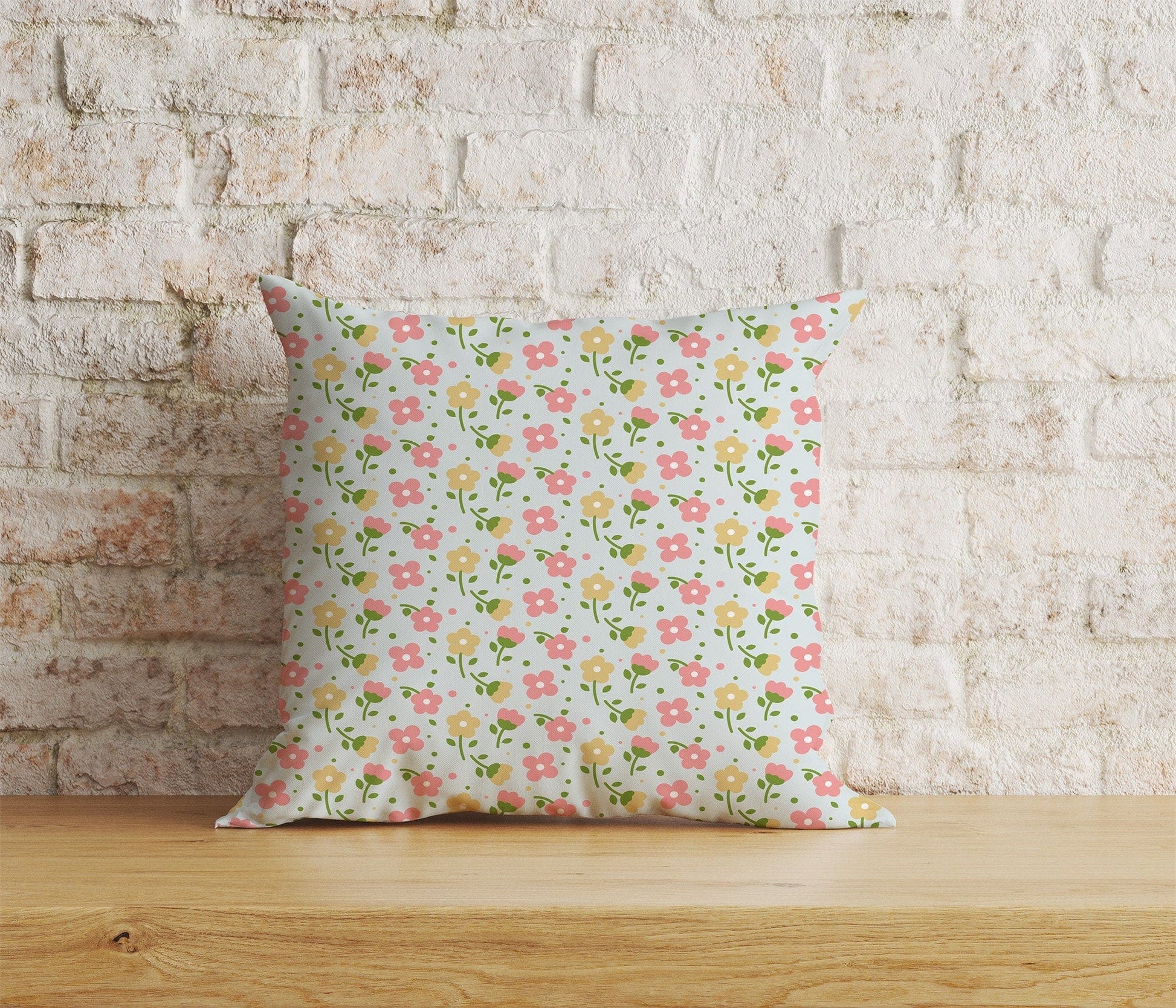 Onay Home Textile Cushion Covers 3 / 12 x 12 inch (30 x 30 cm) Double Side Small Floral Dot Cushion Covers Small Flower Pillow Covers