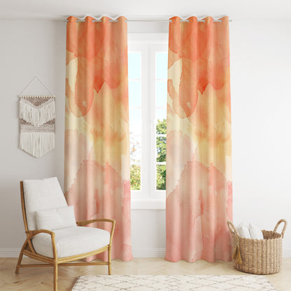 Soft Watercolor Pink Curtains - Abstract Pastel Drapes for Stylish Decor